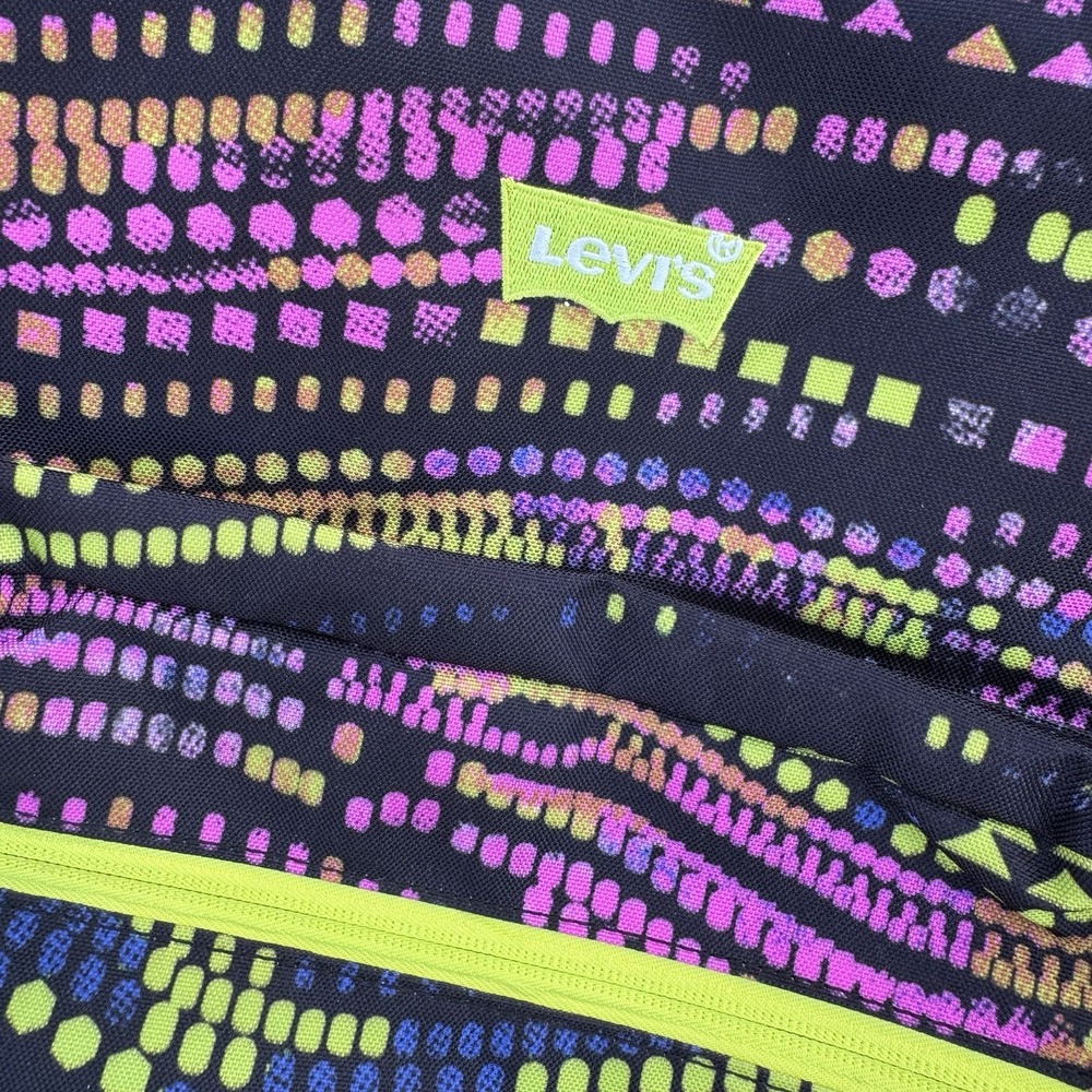 Levi's Backpack‎ Neon Multicolored Design. Laptop Sleeve. 2 Water Bottle Pockets - Picture 2 of 12